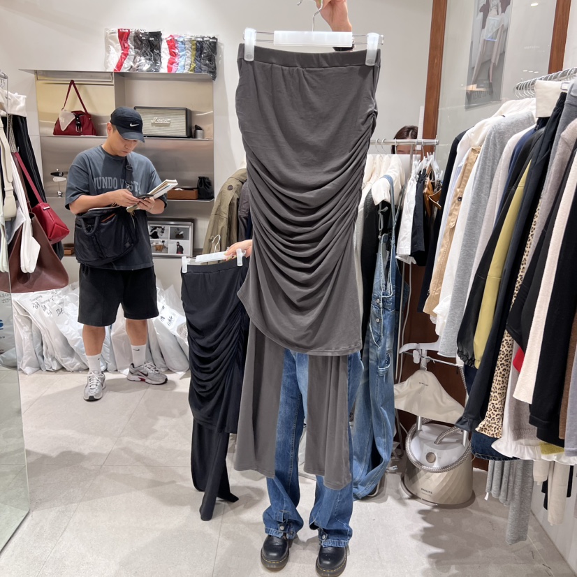 TEMPTING韓國直郵㊣女士新品熱賣25秋冬時尚裙褲緊身褲褶皺TEMPTING裙褲