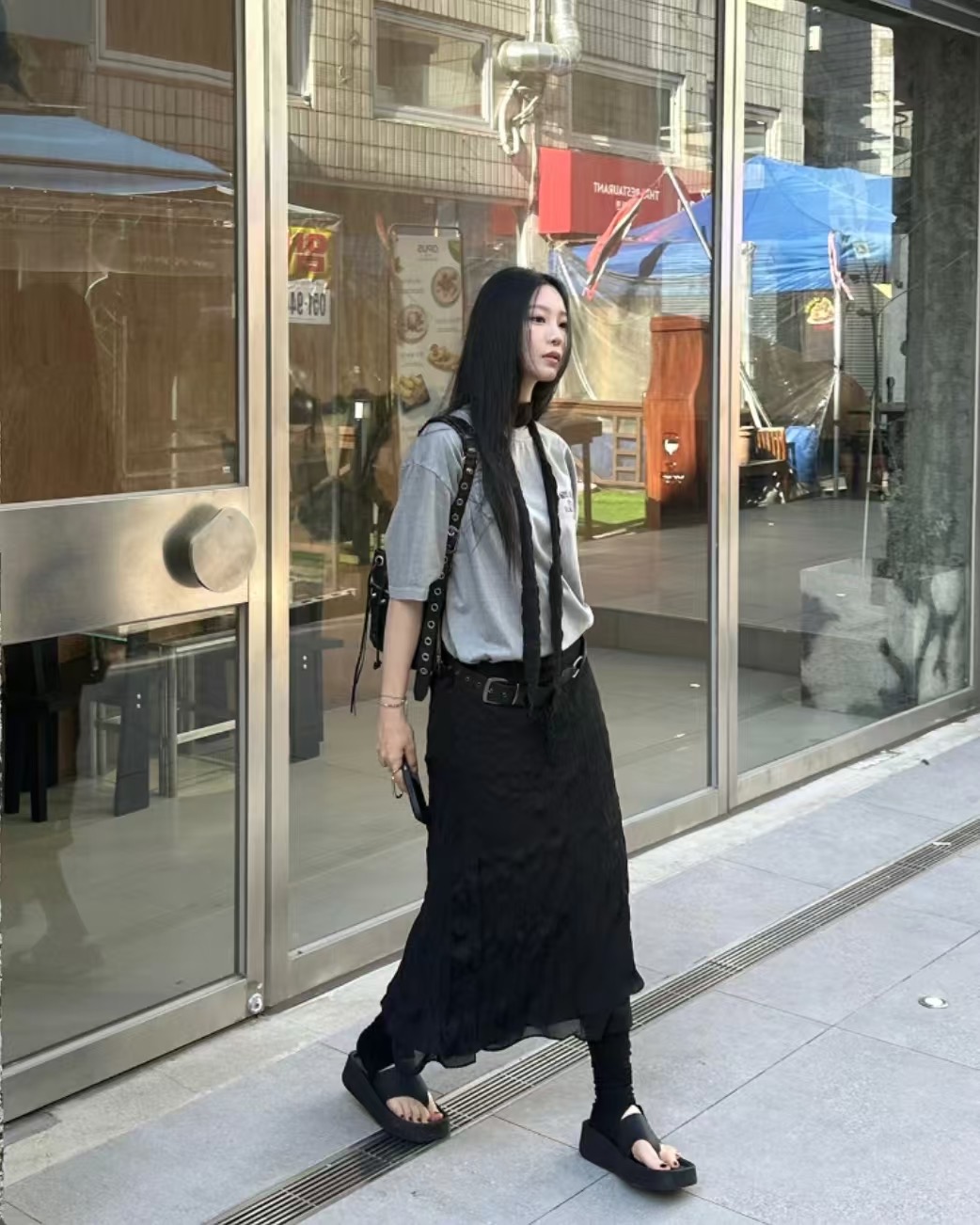 AVID東大門㊣實拍女裝新款人氣職業真品推薦休閑長裙不含腰帶AVID長裙圖色3