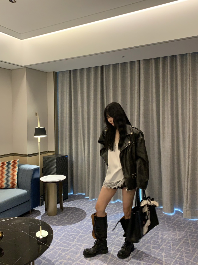 VIRKIN東大門㊣實拍女裝新款人氣25秋冬時尚職業夾克水洗皮革VIRKIN夾克