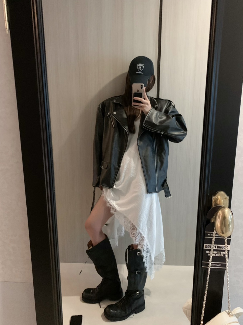 VIRKIN東大門㊣實拍女裝新款人氣25秋冬時尚職業夾克水洗皮革VIRKIN夾克