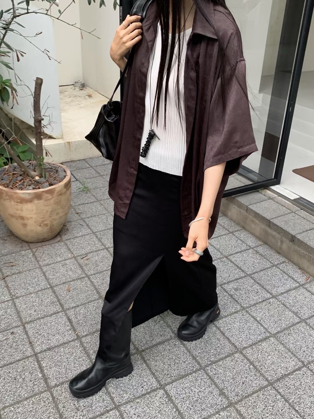 HANDER東大門㊣實拍女裝新品真品職業推薦休閑25秋冬襯衫蕾絲衫HANDER襯衫/蕾絲衫
