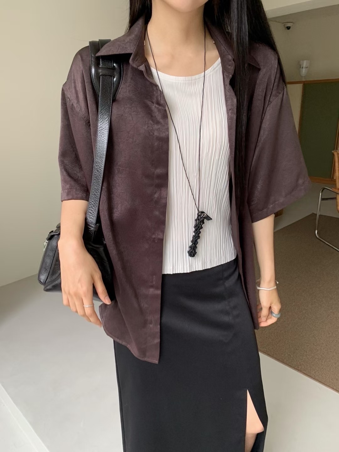 HANDER東大門㊣實拍女裝新品真品職業推薦休閑25秋冬襯衫蕾絲衫HANDER襯衫/蕾絲衫圖色2