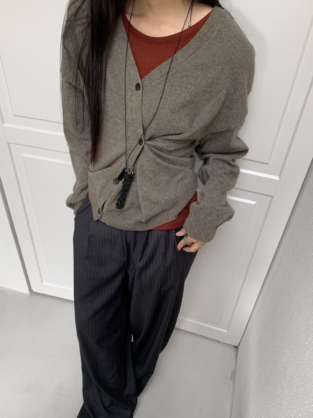 HANDER韓國代購㊣女士新品休閑職業時尚真品25秋冬推薦針織衫HANDER針織衫圖色2