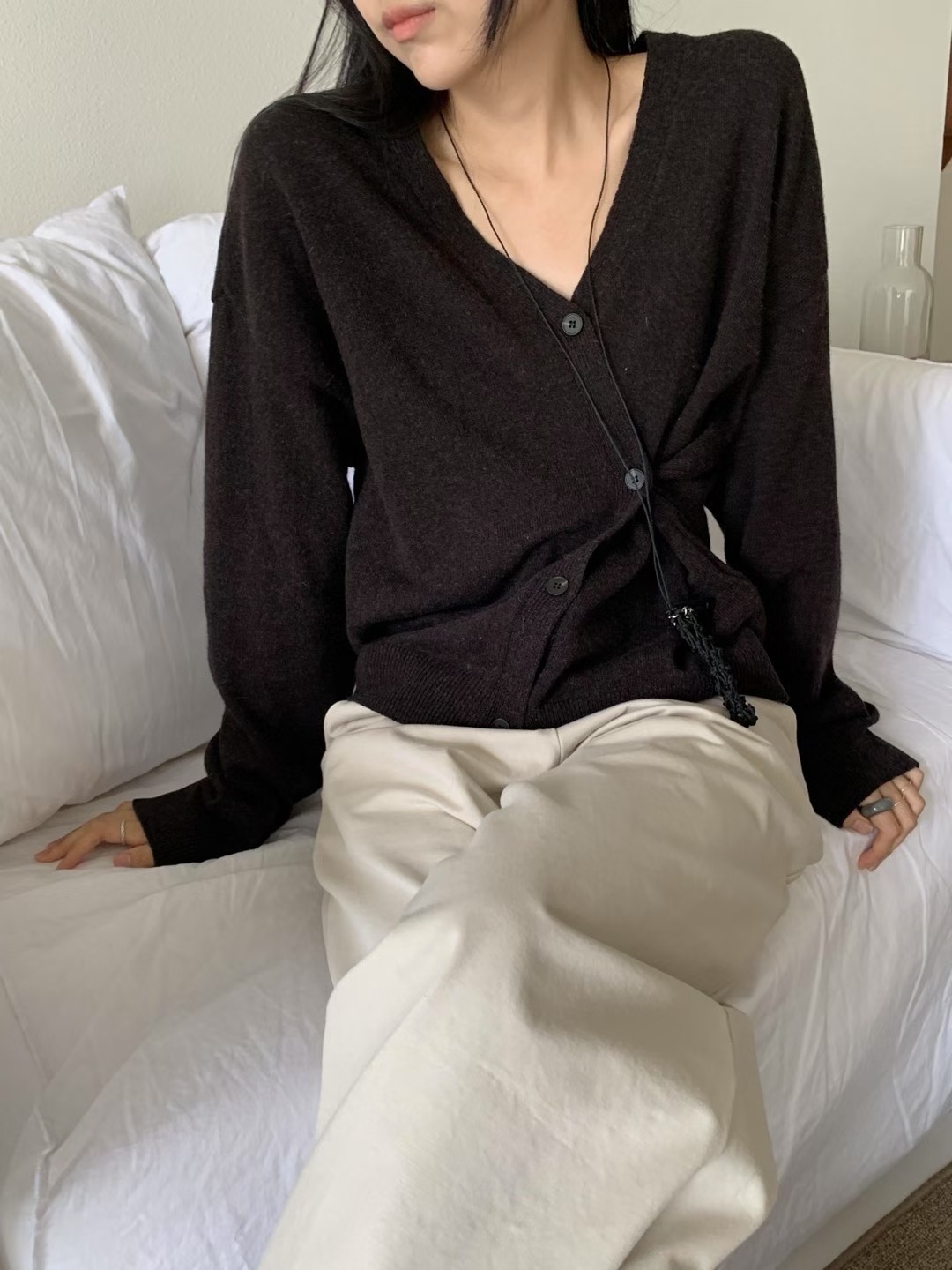 HANDER韓國代購㊣女士新品休閑職業時尚真品25秋冬推薦針織衫HANDER針織衫圖色3