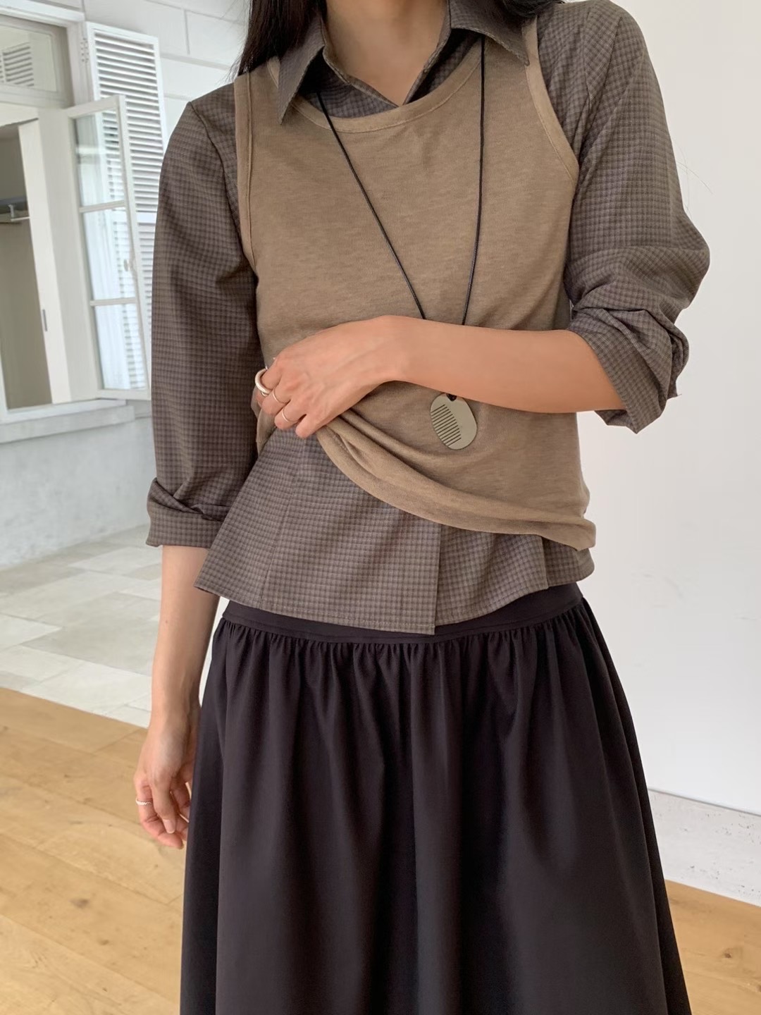 HANDER韓國代購㊣女士新款人氣職業休閑熱賣25秋冬襯衫蕾絲衫HANDER襯衫/蕾絲衫