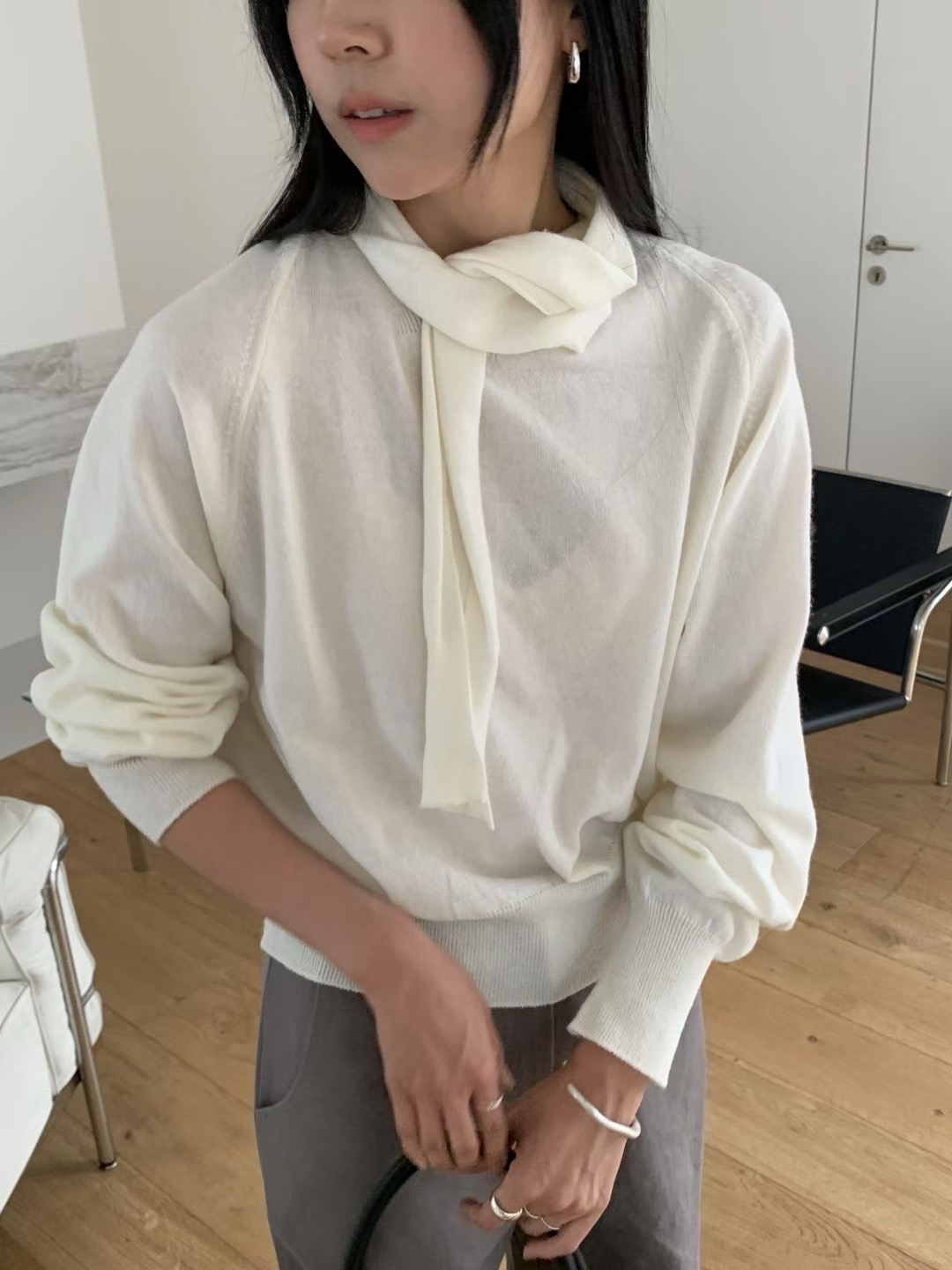 HANDER韓國直郵㊣女裝新品職業人氣25秋冬休閑推薦真品針織衫HANDER針織衫圖色2