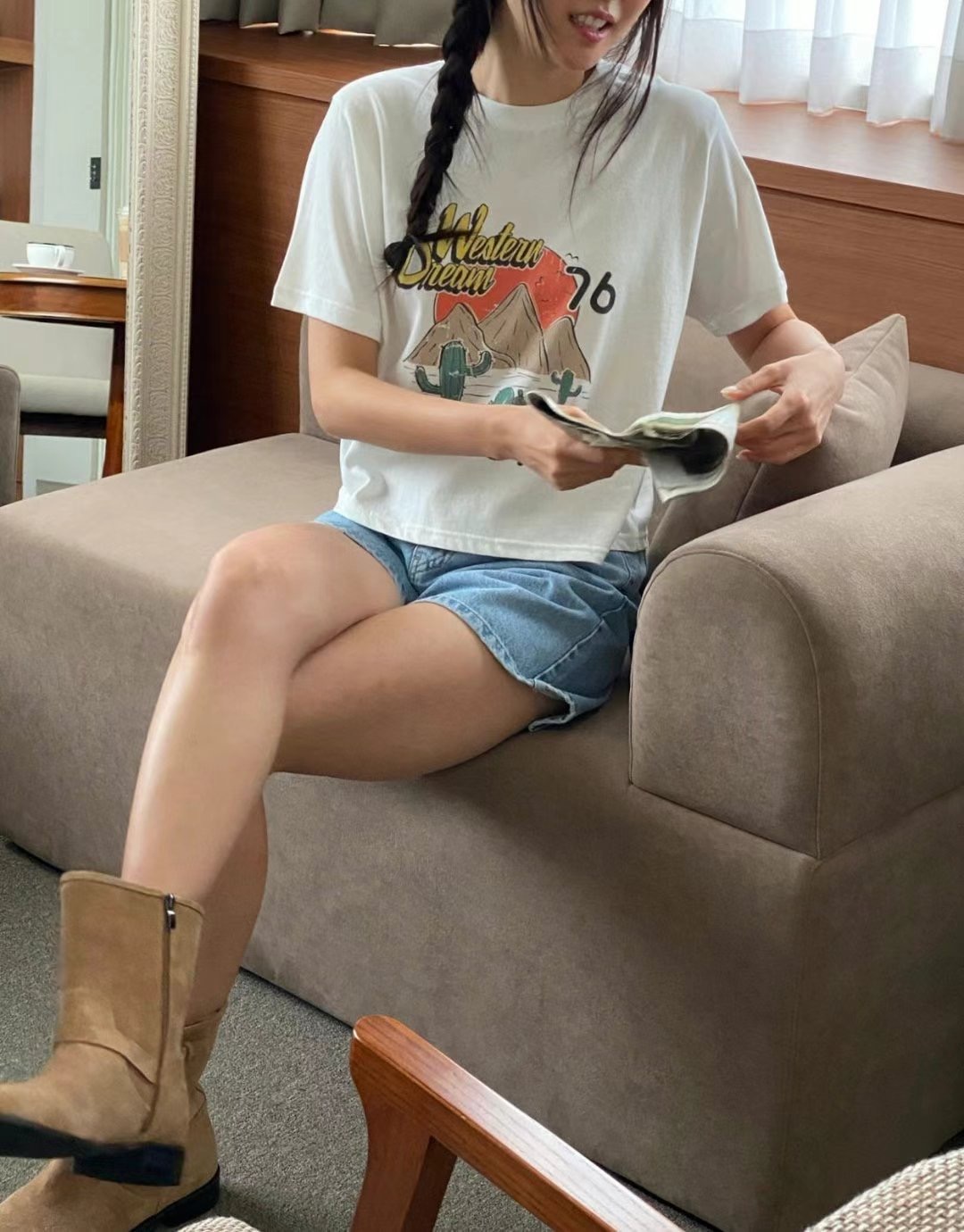 ANN DIANA-앤다이아나-T韓國直郵㊣女士新品熱賣推薦T恤ANN DIANAT恤
