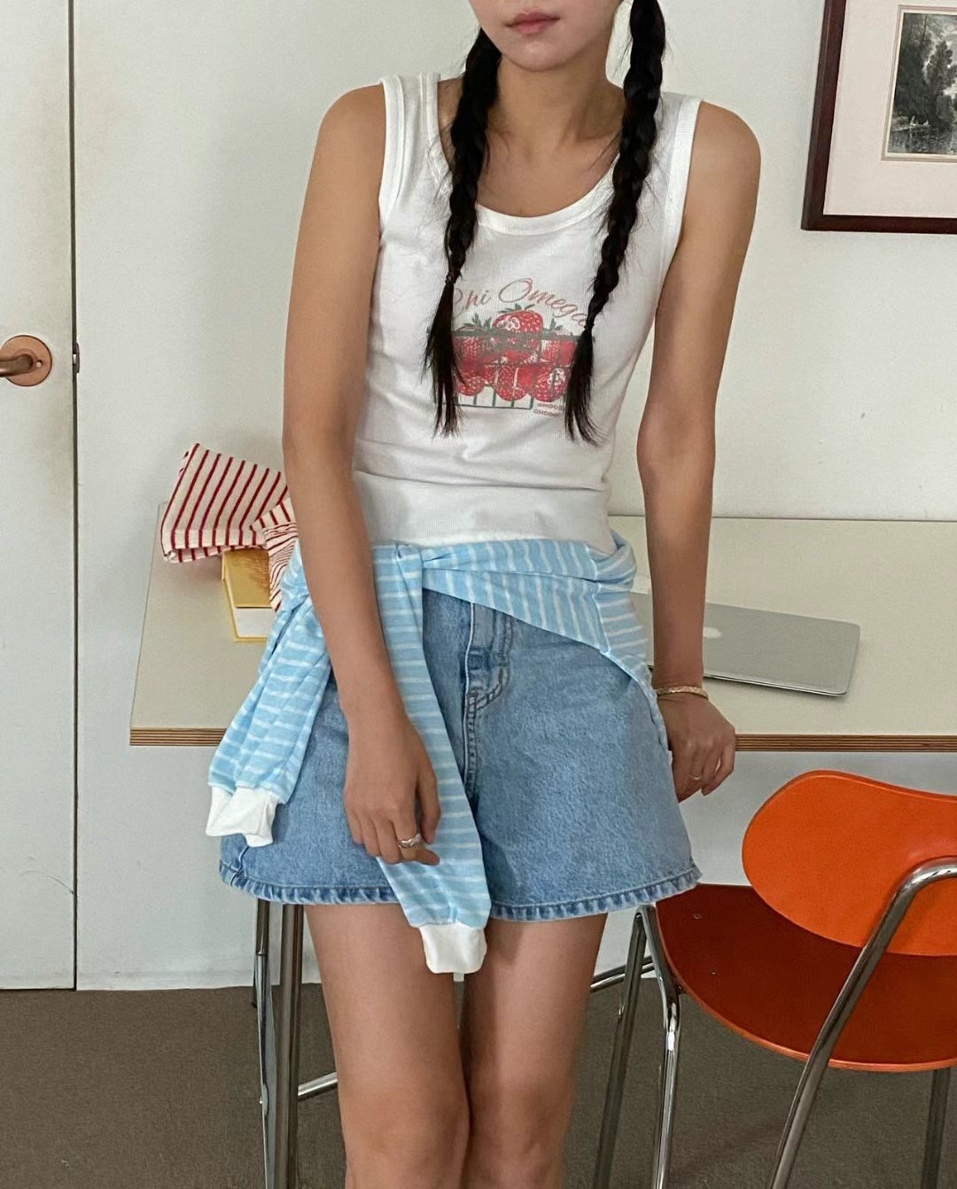ANN DIANA-앤다이아나-T東大門㊣直郵女裝新款熱賣吊帶背心ANN DIANA吊帶/背心圖色3