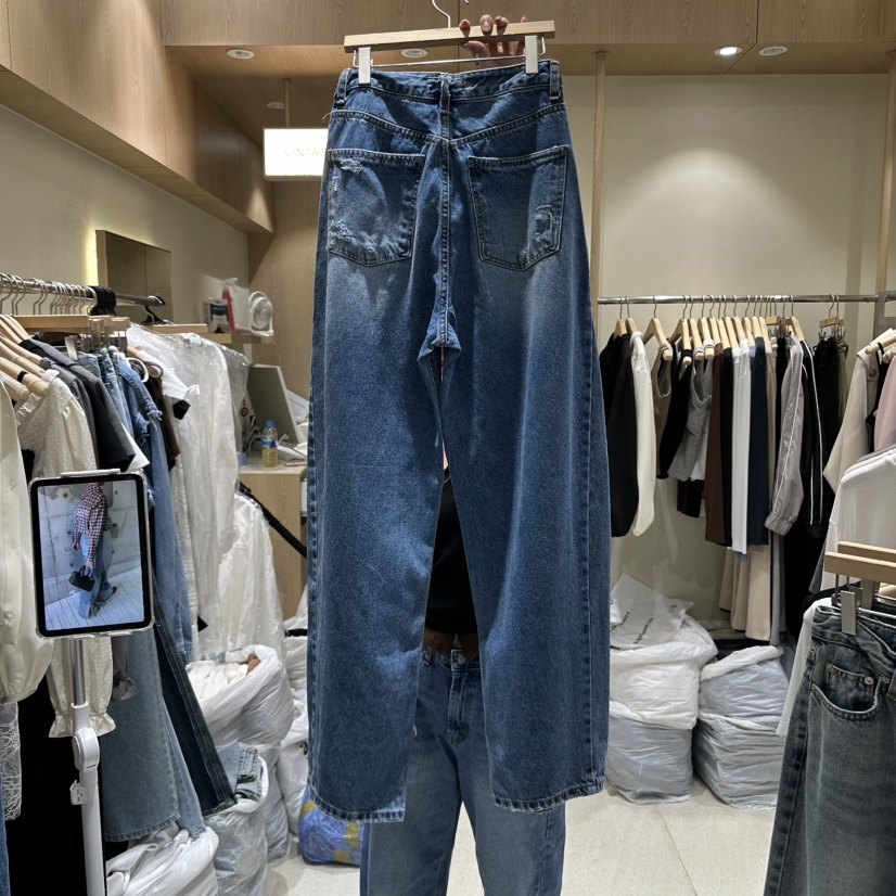 VINTAGE VIBE東大門㊣實拍女裝新品熱賣推薦25秋冬時尚牛仔褲VINTAGE VIBE牛仔褲