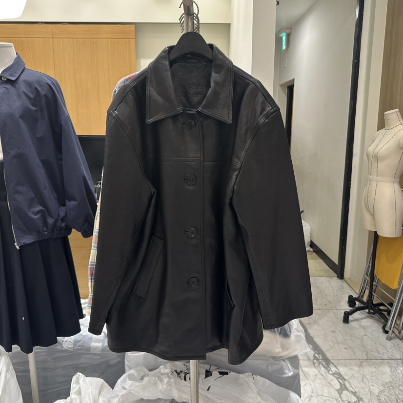 THE SIGNATURE韓國代購㊣女士新品推薦真品時尚人氣夾克皮革THE SIGNATURE夾克圖色1