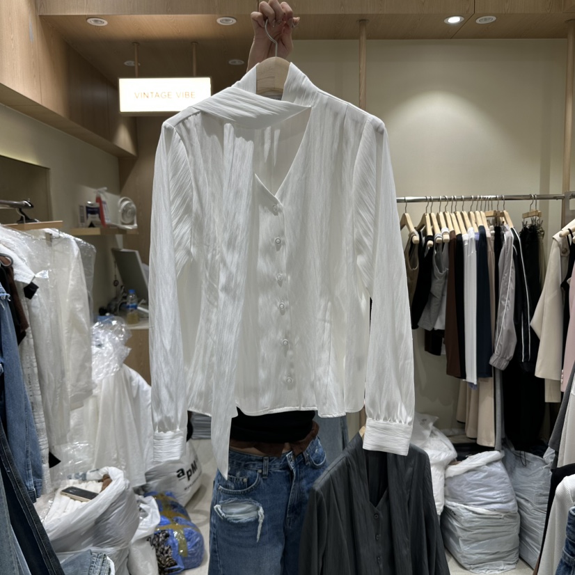 VINTAGE VIBE東大門㊣代購女士新款時尚真品職業襯衫蕾絲衫VINTAGE VIBE襯衫/蕾絲衫圖色1