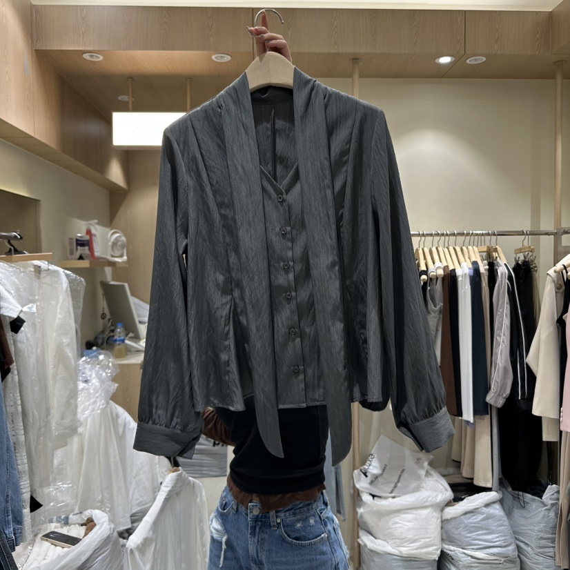 VINTAGE VIBE東大門㊣代購女士新款時尚真品職業襯衫蕾絲衫VINTAGE VIBE襯衫/蕾絲衫圖色2