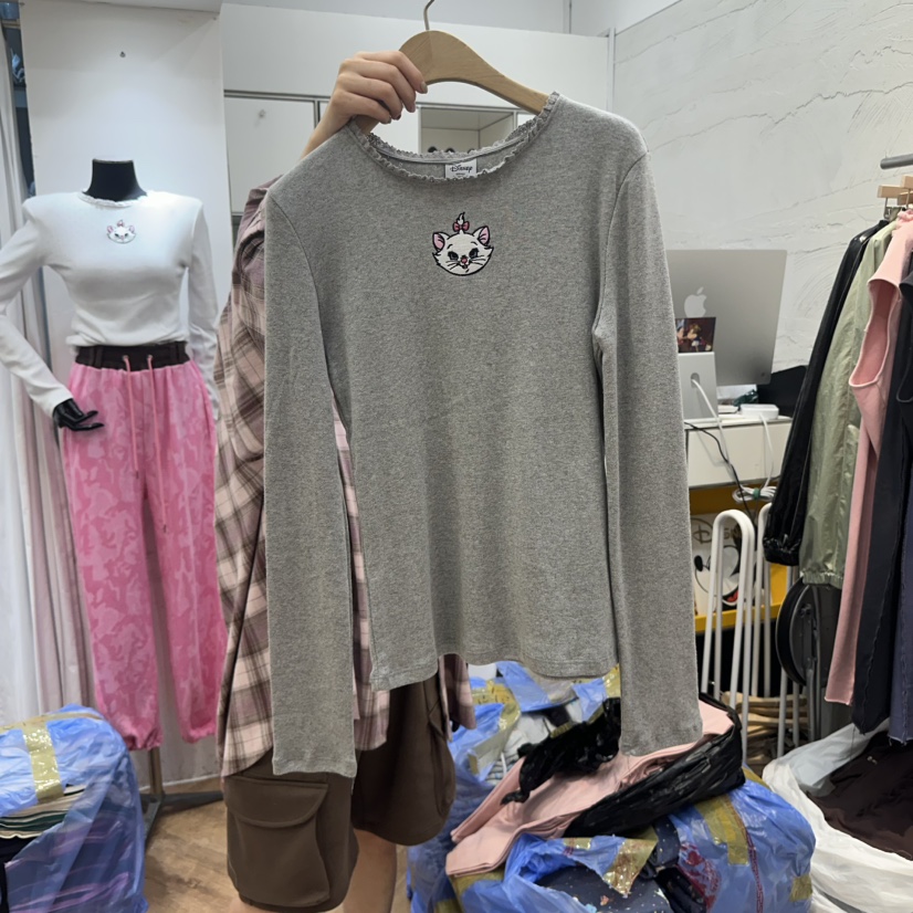 DE LINE東大門㊣實拍女士新款人氣時尚真品推薦休閑長袖T恤DE LINE長袖T恤圖色2