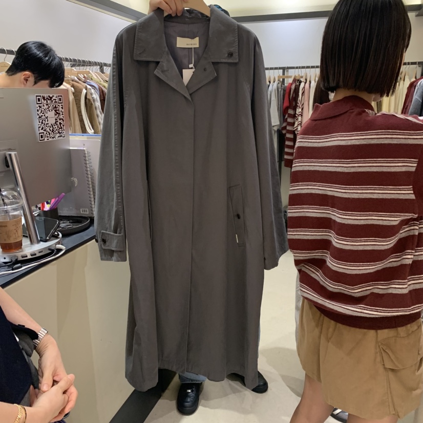 SELF SERVICE東大門㊣直郵女士新品休閑熱賣推薦長款風衣棉質SELF SERVICE長款風衣圖色2