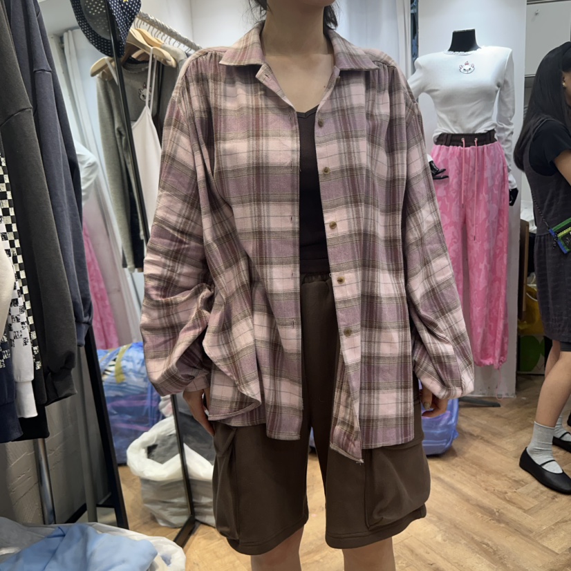 DE LINE東大門㊣實拍女士新款休閑真品時尚襯衫蕾絲衫格紋DE LINE襯衫/蕾絲衫圖色1