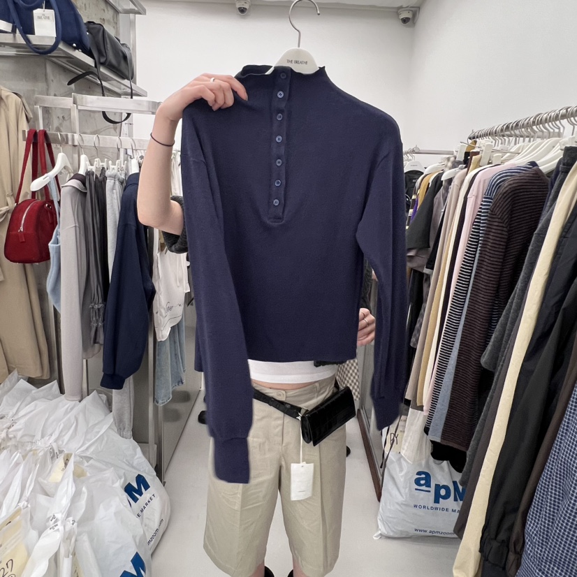 BREATHE東大門㊣直郵女士新品25秋冬熱賣人氣長袖T恤安哥拉BREATHE長袖T恤圖色1