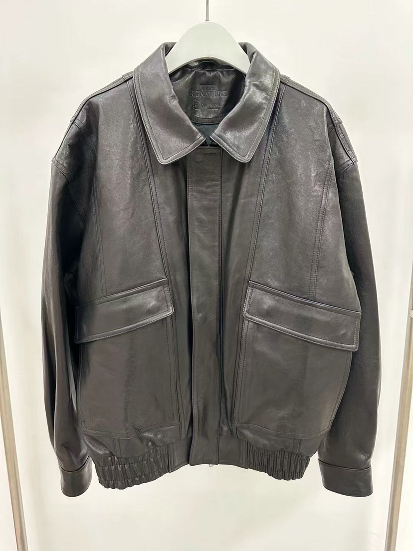 THE SIGNATURE東大門㊣代購女裝新品時尚25秋冬熱賣人氣皮衣THE SIGNATURE皮衣圖色1