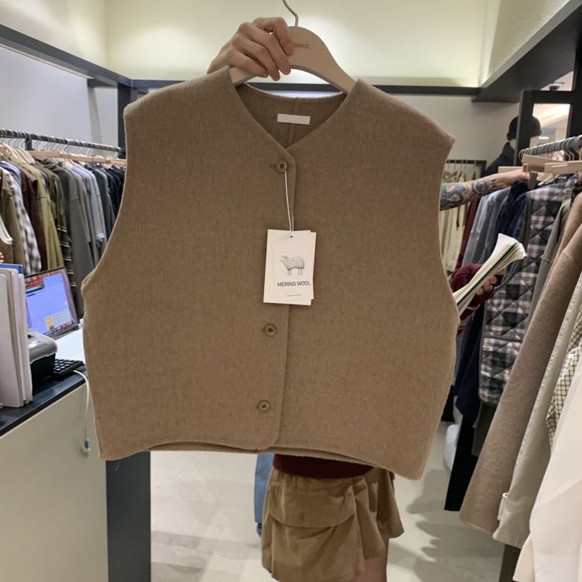 SELF SERVICE東大門㊣實拍女士新款熱賣25秋冬休閑職業馬甲SELF SERVICE馬甲圖色1