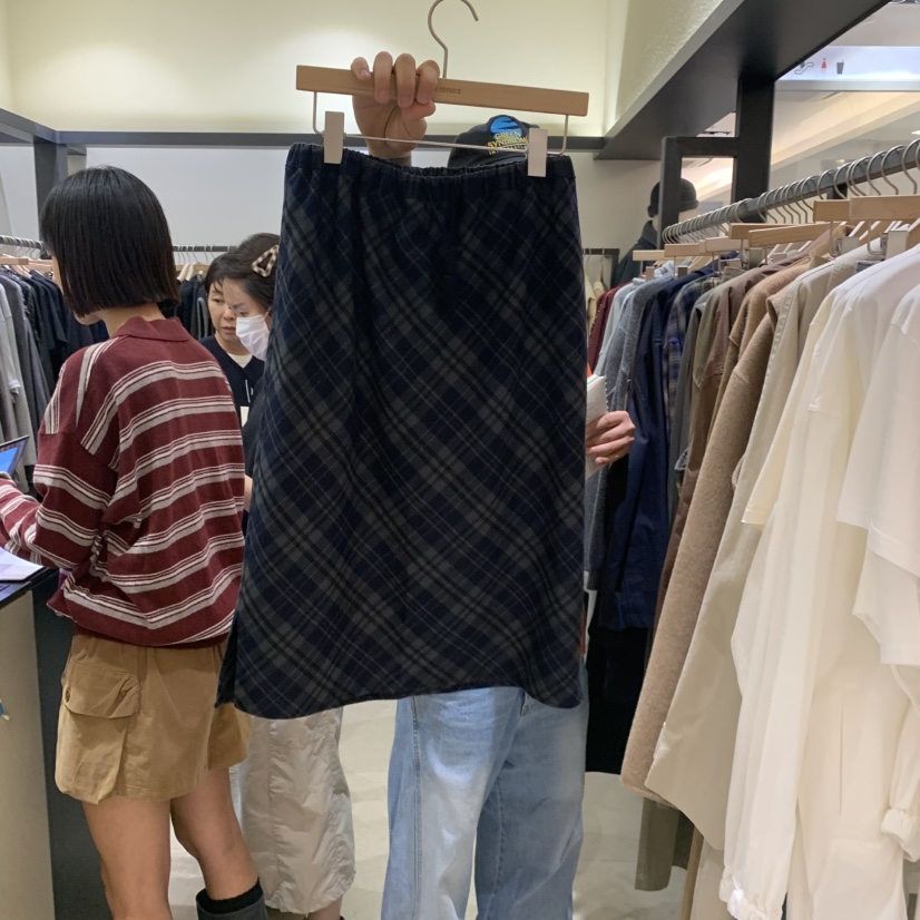 SELF SERVICE東大門㊣代購女士新品休閑半身裙中短裙流蘇格紋SELF SERVICE半身裙/中短裙圖色1