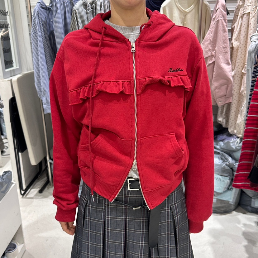 BRICKLANE東大門㊣實拍女士新款熱賣真品休閑夾克荷葉邊兜帽BRICKLANE夾克圖色1
