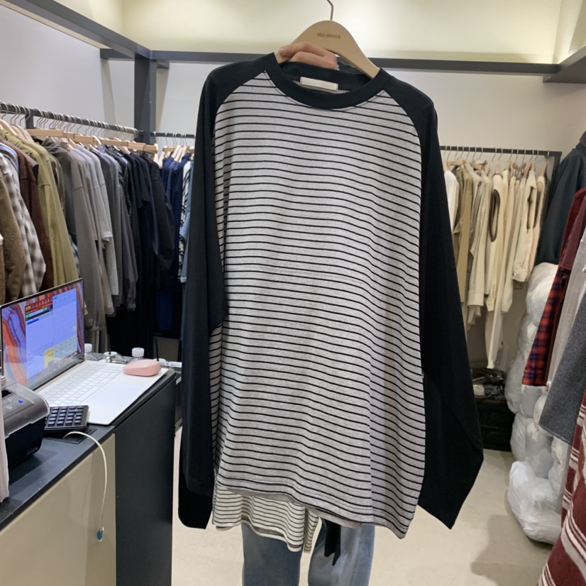 SELF SERVICE韓國代購㊣女裝新品職業時尚推薦25秋冬長袖T恤SELF SERVICE長袖T恤圖色2