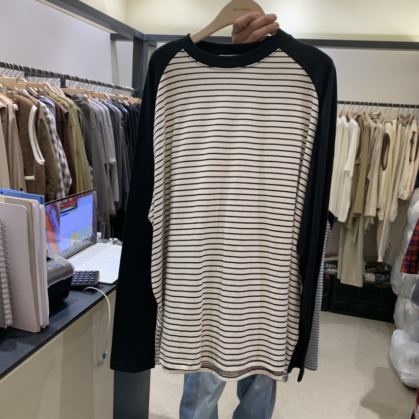 SELF SERVICE韓國代購㊣女裝新品職業時尚推薦25秋冬長袖T恤SELF SERVICE長袖T恤圖色3
