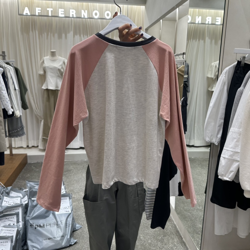 AFTERNOON韓國代購㊣女士新品25秋冬推薦休閑職業人氣長袖T恤AFTERNOON長袖T恤