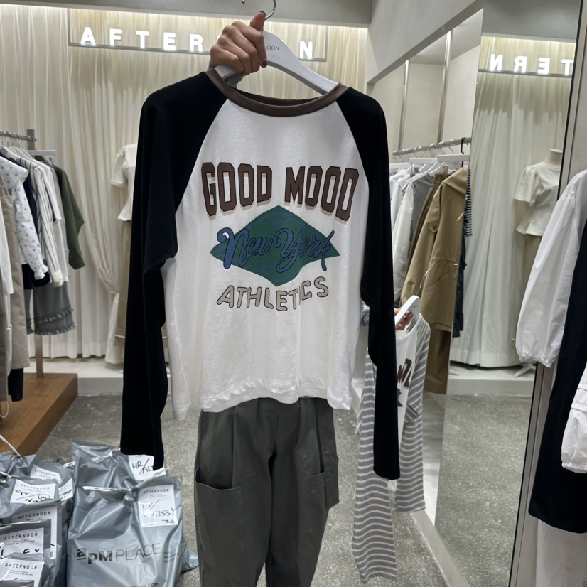 AFTERNOON韓國代購㊣女士新品25秋冬推薦休閑職業人氣長袖T恤AFTERNOON長袖T恤圖色2