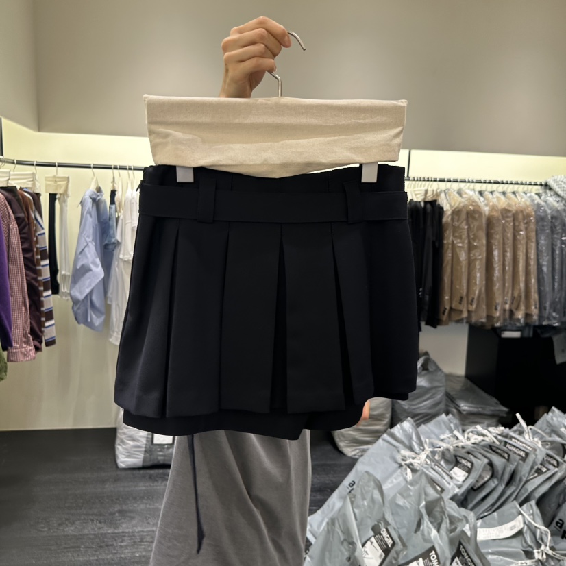 TOMGIRL韓國代購㊣女士新品熱賣推薦時尚真品人氣短裙含腰帶TOMGIRL短裙