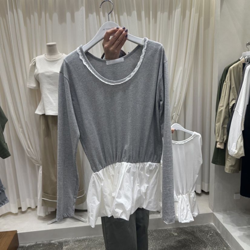 AFTERNOON東大門㊣實拍女裝新品時尚推薦職業25秋冬長袖T恤AFTERNOON長袖T恤圖色2