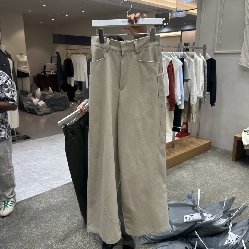 AFTERNOON東大門㊣直郵女裝新品時尚休閑職業25秋冬休閑褲開衩AFTERNOON休閑褲圖色1