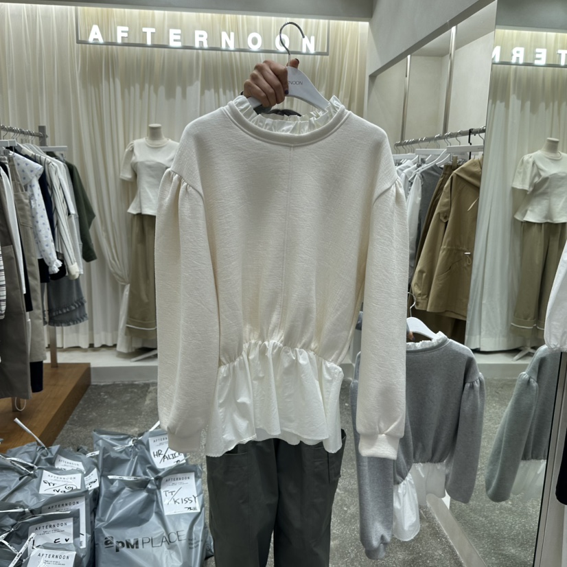 AFTERNOON韓國直郵㊣女士新款推薦時尚休閑人氣真品長袖T恤AFTERNOON長袖T恤圖色1