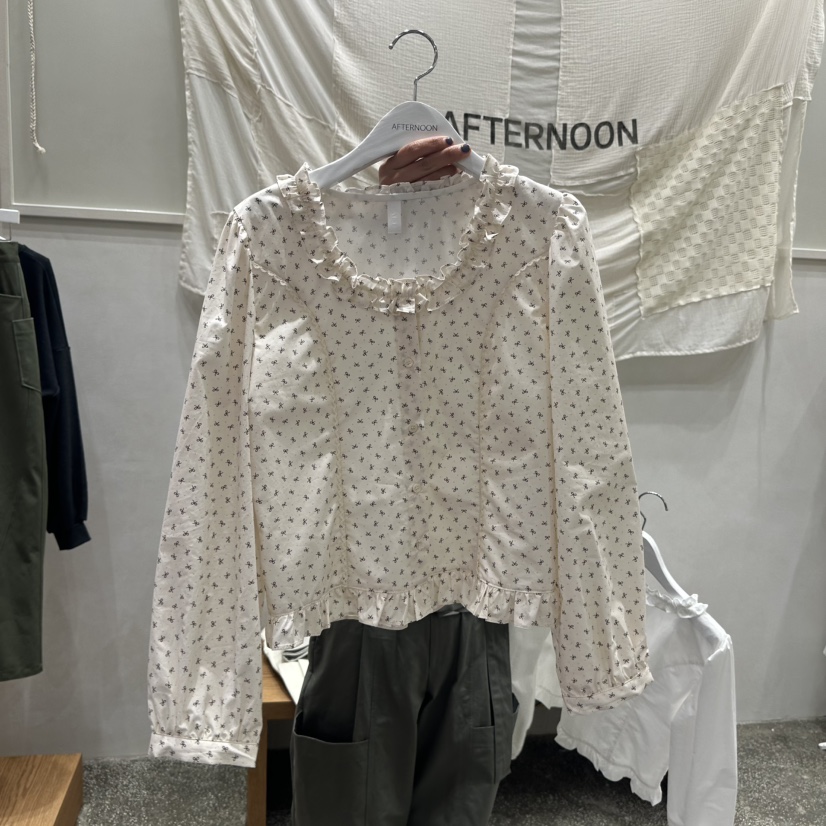AFTERNOON東大門㊣實拍女士新款休閑職業25秋冬人氣襯衫蕾絲衫AFTERNOON襯衫/蕾絲衫圖色2