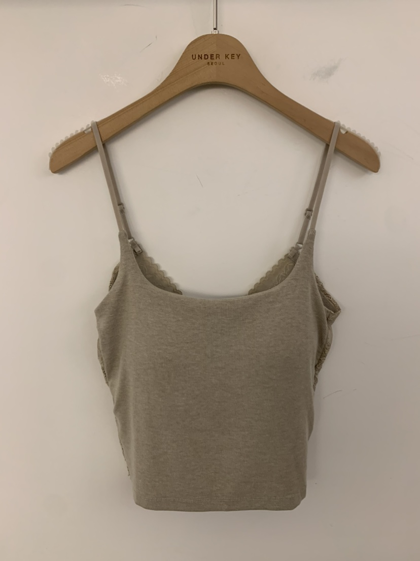 UNDER KEY東大門㊣實拍女士新品25秋冬職業推薦吊帶背心蕾絲UNDER KEY吊帶/背心圖色1