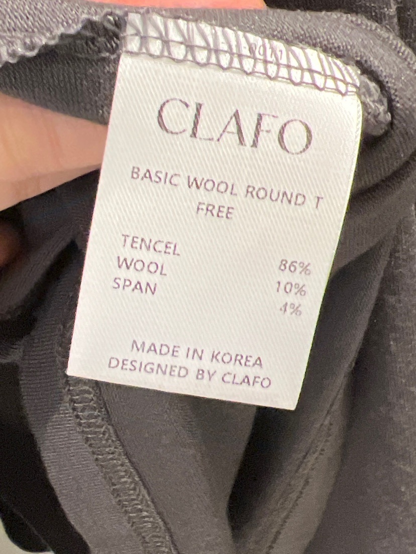 CLAFO東大門㊣代購女士新品推薦熱賣時尚25秋冬長袖T恤羊毛圓領CLAFO長袖T恤