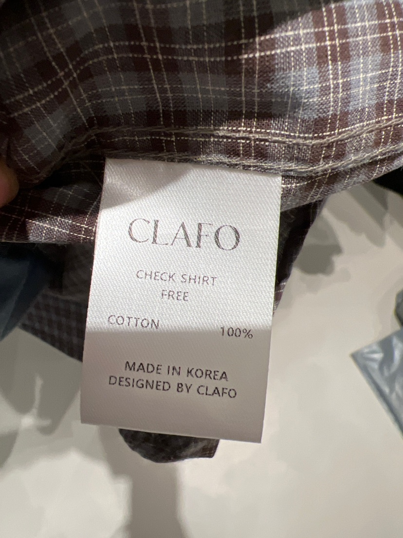 CLAFO韓國代購㊣女裝新品職業人氣時尚真品休閑襯衫蕾絲衫格紋CLAFO襯衫/蕾絲衫