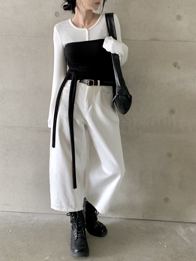 DAVICHI東大門㊣實拍女裝新款真品休閑25秋冬時尚長袖T恤柔軟DAVICHI長袖T恤
