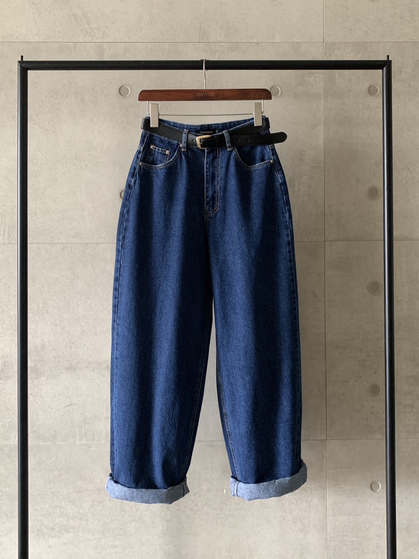 DAVICHI東大門㊣實拍女士新品職業推薦25秋冬牛仔褲含隨機腰帶DAVICHI牛仔褲圖色1