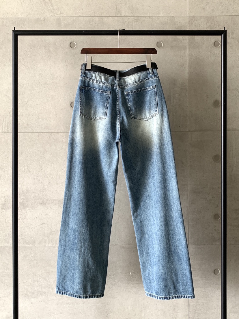 DAVICHI東大門㊣直郵女士新品真品推薦時尚牛仔褲含隨機腰帶DAVICHI牛仔褲