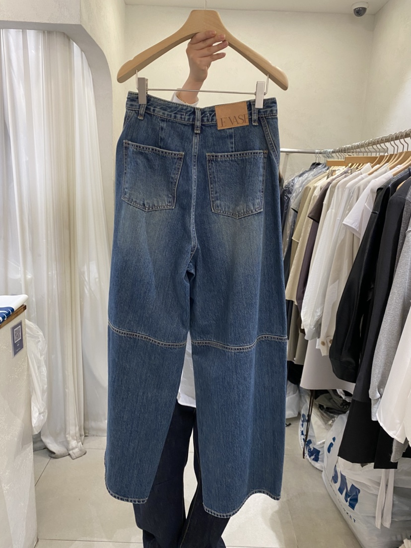 LE VASE東大門㊣實拍女士新品時尚職業休閑熱賣牛仔褲復古LE VASE牛仔褲
