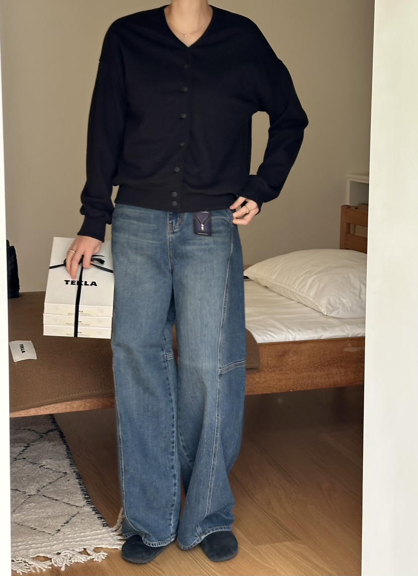 LE VASE東大門㊣實拍女士新品時尚職業休閑熱賣牛仔褲復古LE VASE牛仔褲