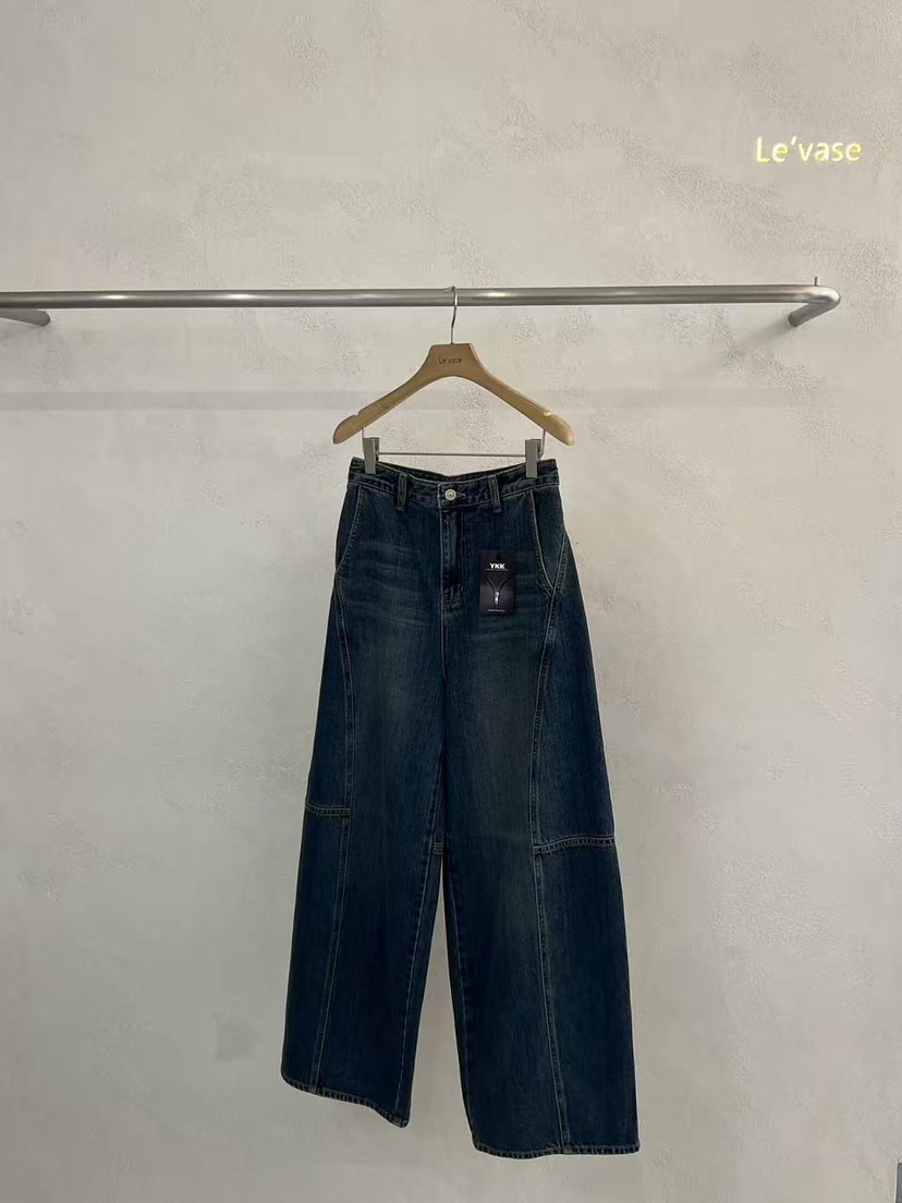 LE VASE東大門㊣實拍女士新品時尚職業休閑熱賣牛仔褲復古LE VASE牛仔褲圖色1