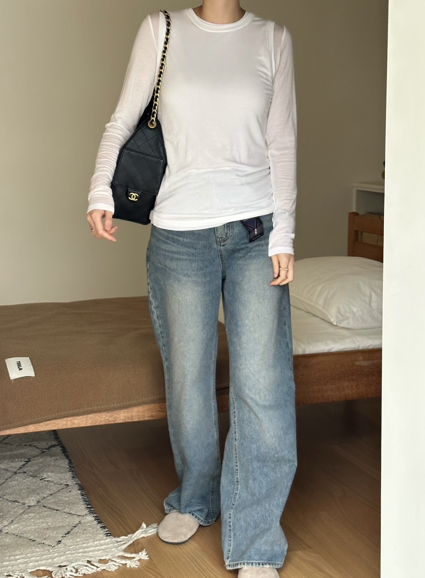 LE VASE東大門㊣代購女裝新款真品職業時尚熱賣推薦牛仔褲LE VASE牛仔褲