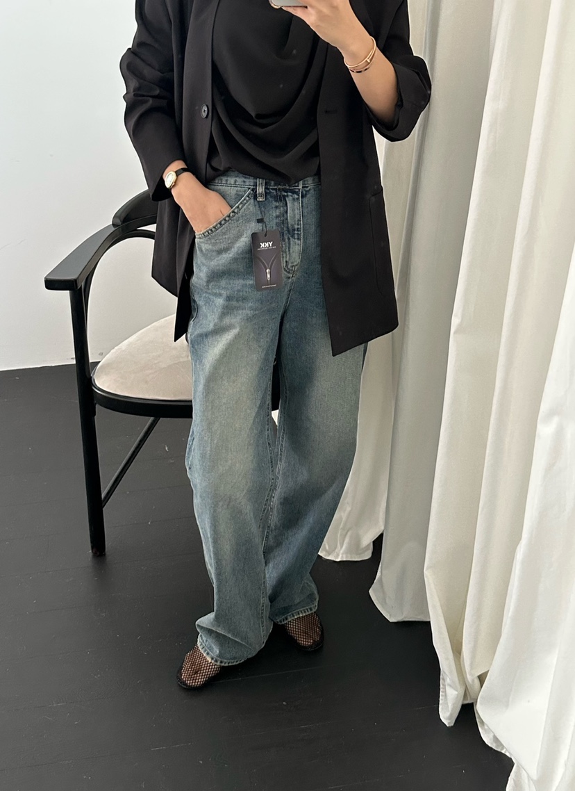 LE VASE東大門㊣代購女裝新款真品職業時尚熱賣推薦牛仔褲LE VASE牛仔褲