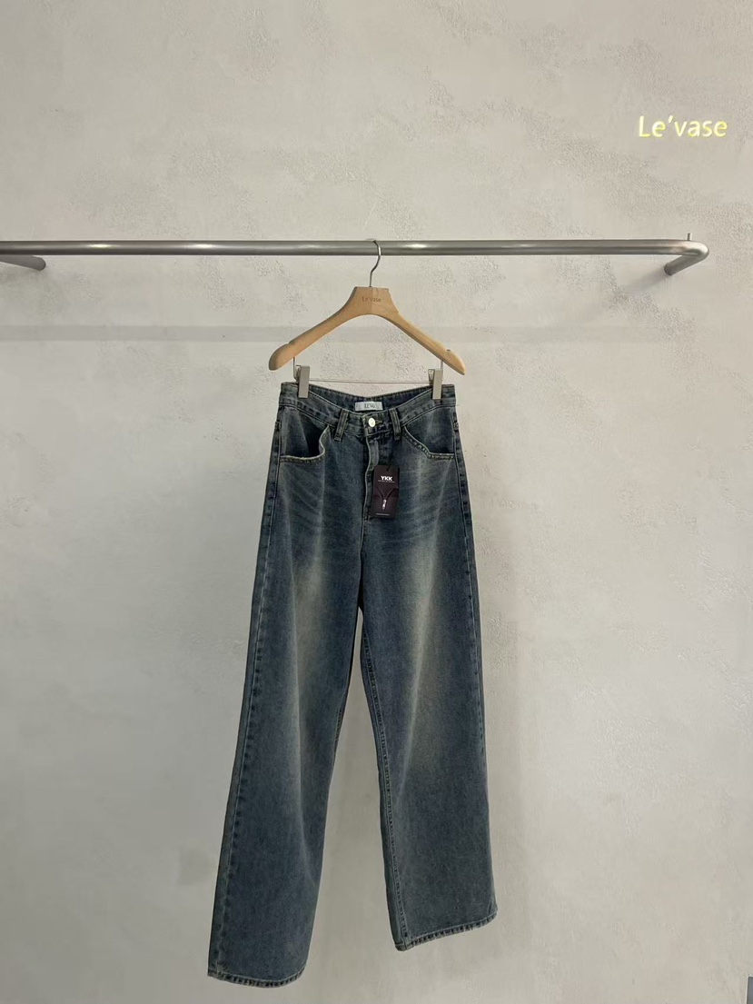 LE VASE東大門㊣代購女裝新款真品職業時尚熱賣推薦牛仔褲LE VASE牛仔褲圖色1