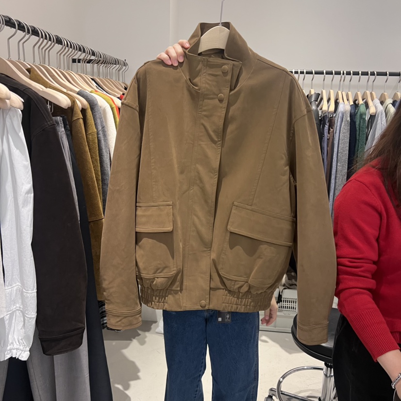 PLATE韓國代購㊣女裝新品職業熱賣真品推薦時尚人氣夾克絨面革PLATE夾克圖色2