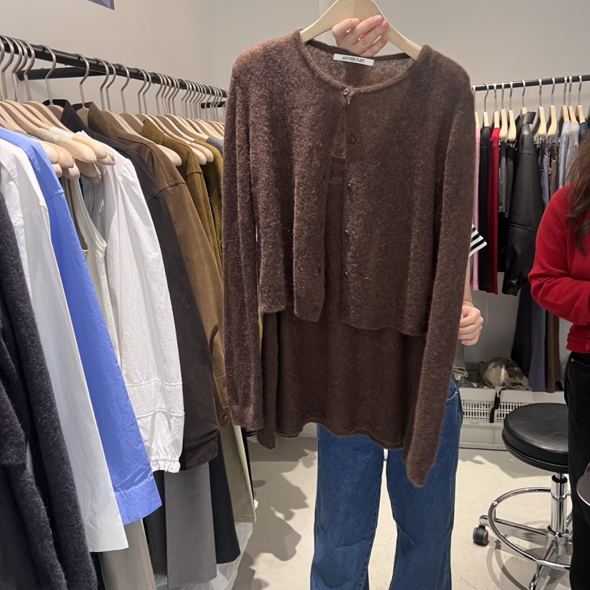 PLATE韓國代購㊣女裝新品25秋冬休閑職業人氣套裝馬海毛套裝PLATE套裝圖色2