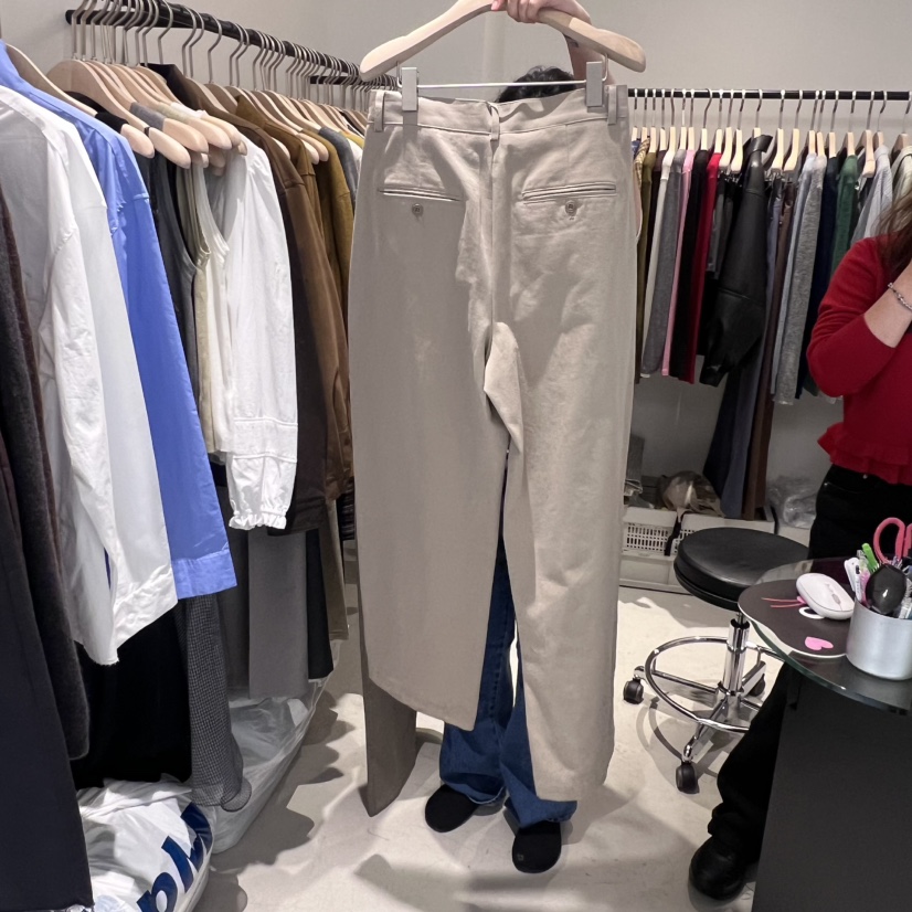 PLATE韓國代購㊣女士新款職業時尚真品熱賣推薦休閑褲斜紋棉布PLATE休閑褲