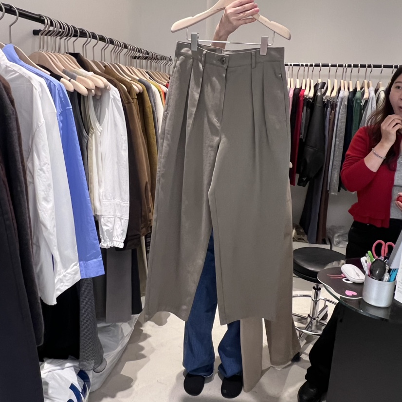 PLATE韓國代購㊣女士新款職業時尚真品熱賣推薦休閑褲斜紋棉布PLATE休閑褲圖色2
