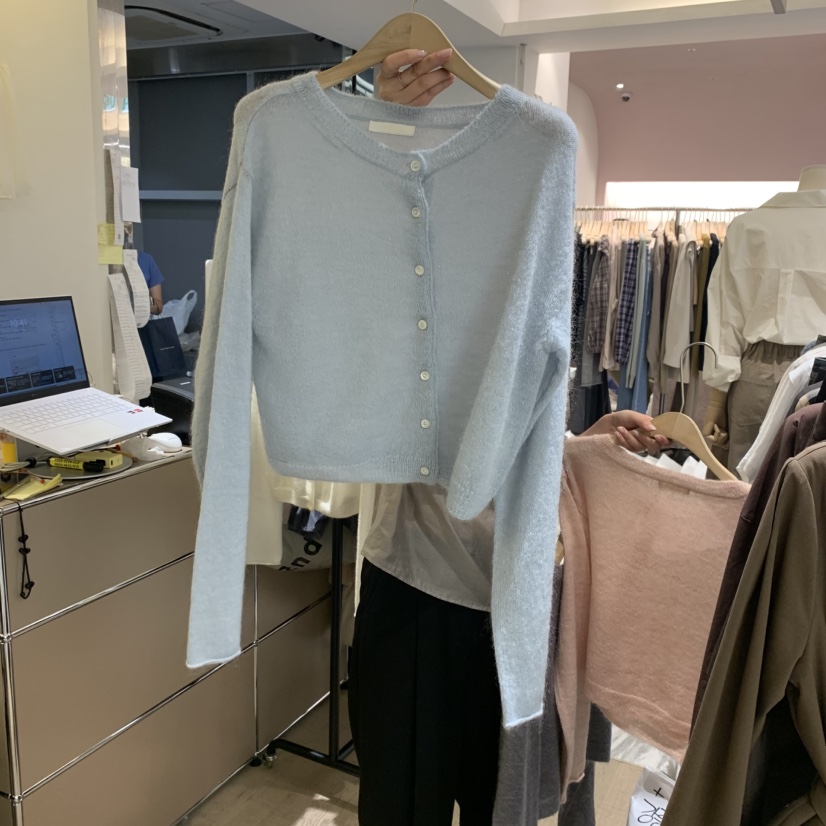W AND J東大門㊣代購女士新品熱賣時尚人氣職業針織衫開衫W AND J針織衫圖色3